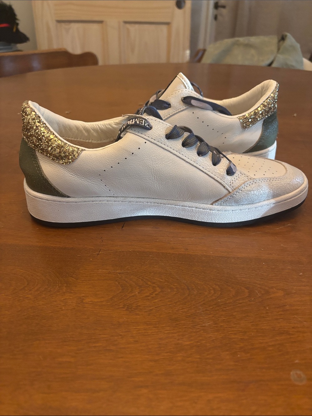 Vintage Havana Eileen Star Sneakers - White / Gold Glitter / Camo Accent Size 11 - Picture 7 of 10